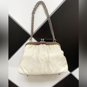 True Vintage ETNA Cream Leather Purse